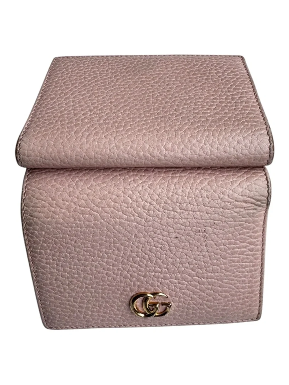 Gucci Marmont GG Blush Pink Pebbled Leather Trifold Compact Wallet with COA - Picture 5 of 13